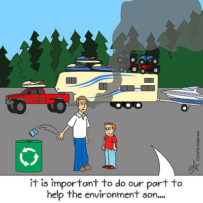 Wall Art - Drawing - It Is Important To Do Our Part To Help The Environment Son by Christine Anderson