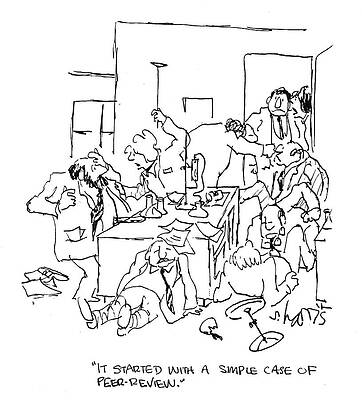 Wall Art - Drawing - It Started With A Simple Case Of Peer Review by Sidney Harris
