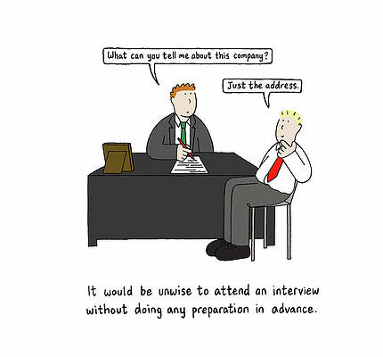 Wall Art - Drawing - It Would Be Unwise To Attend An Interview Without Doing Any by Kate Taylor