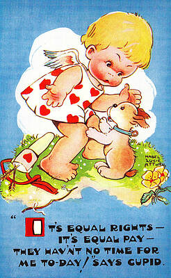 Wall Art - Painting - It's Equal Rights - It's Equal Pay by Mabel Lucie Attwell