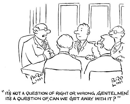 Wall Art - Drawing - It's Not A Question Of Right Or Wrong, Gentlemen It's by Elmer Parolini