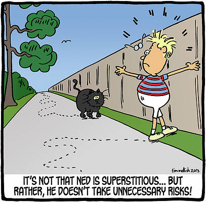 Wall Art - Drawing - It's Not That Ned Is Superstitious...but Rather, He Doesn't by Tim Mellish