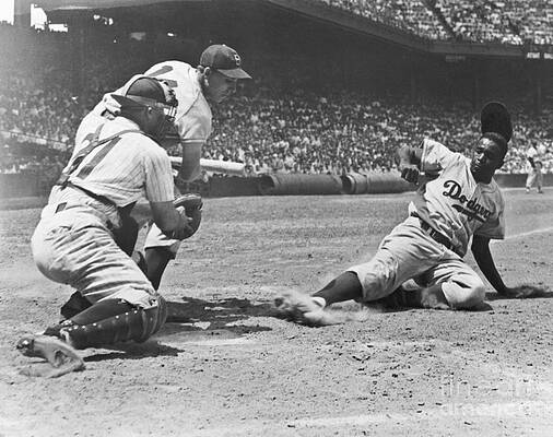 Jackie Robinson and Pee Wee Reese Canvas Print / Canvas Art by National  Baseball Hall Of Fame Library 