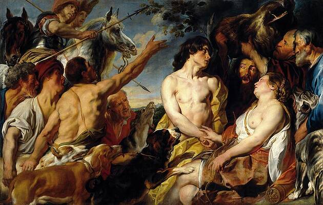 Wall Art - Painting - Jacob Jordaens / 'Meleager and Atalanta', 1620-1650, Flemish School, Oil on canvas. Meleagro. by Jacob Jordaens -1593-1678-