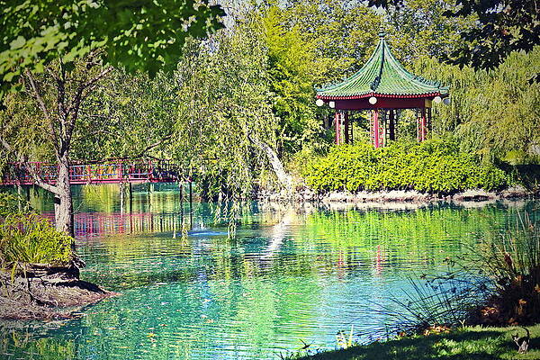 Jade Lake Gazebo At Chateau Montelena Winery by Joyce Dickens Jade Lake Gazebo At Chateau Montelena Winery by Joyce Dickens