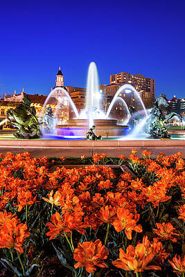 Wall Art - Photograph - Spring Awakens - Mill Creek Park Fountain In Bloom by Gregory Ballos