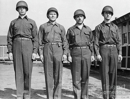 Wall Art - Photograph - Joe Dimaggio First Day In Army Uniform by Bettmann