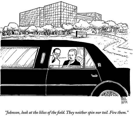 Wall Art - Drawing - Johnson, Look At The Lilies Of The Field. They Neither Spin by Paul Noth