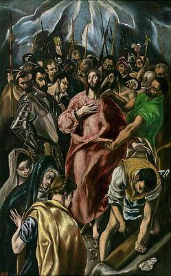 Wall Art - Painting - Jorge Manuel Theotocopuli -Copy de El Greco- / 'The Disrobing of Christ', ca. 1606, Spanish School. by Jorge Manuel Theotocopuli -1578-1631-