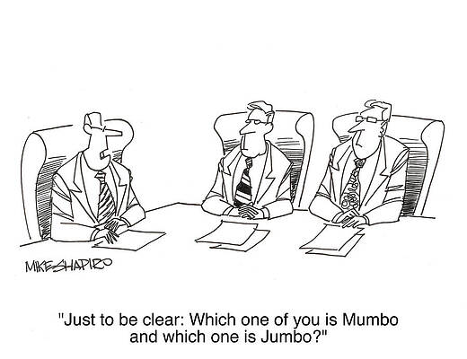 Wall Art - Drawing - Just To Be Clear Which One Of You Is Mumbo And Which One by Mike Shapiro