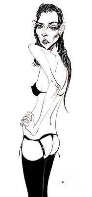 Wall Art - Painting - Kate Moss -  Caricature Of English Fashion Model, Born 1974 by Neale Osborne