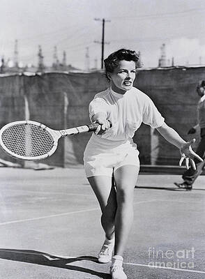 Wall Art - Photograph - Katharine Hepburn Playing Tennis by Bettmann