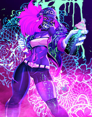 Wall Art - Painting - KDA Akali by Pete Tapang