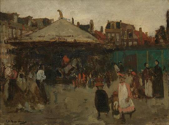 Wall Art - Painting - Kermis Op Het Haarlemmerplein by George Hendrik Breitner