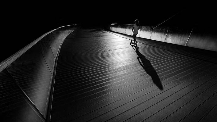 Wall Art - Photograph - Kick Scooter Rider by Marius Cintez?
