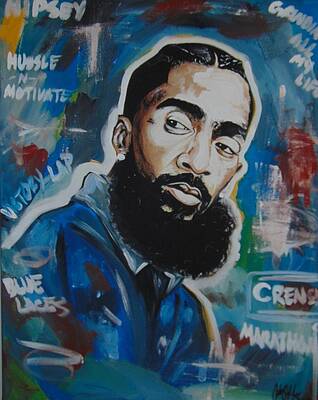 Wall Art - Painting - King Nipsey by Antonio Moore