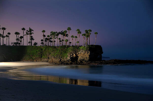 Laguna Beach Ocean Night Print by Mitch Diamond