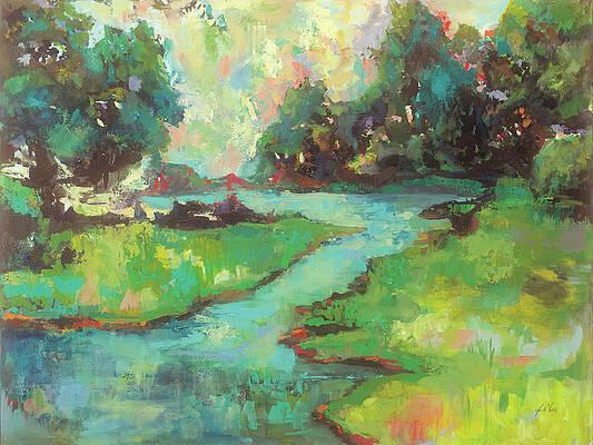 Wall Art - Painting - Landscape In The Park by Jeanette Vertentes
