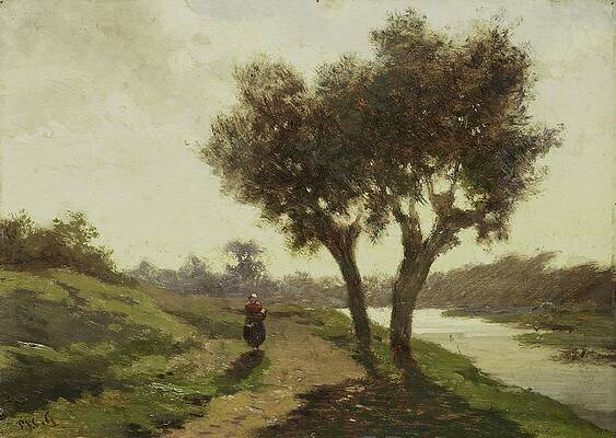 Wall Art - Painting - Landscape With Two Trees by Paul Joseph Constantin Gabriel