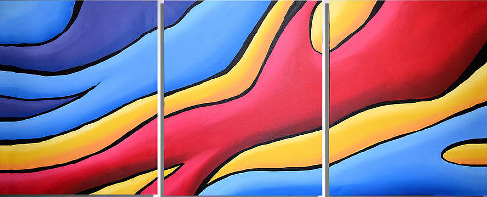 Large Wall Canvas Art Triptych Graffiti Original Decal 3 Panel