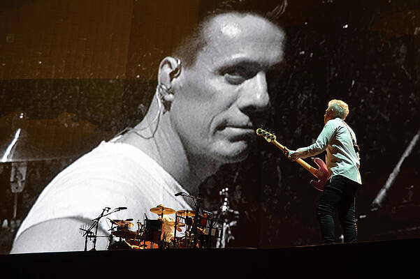 Wall Art - Photograph - Larry Mullen Jr and Adam Clayton U2 Joshua Tree Tour 2017 New Orleans Superdome by Shawn O'Brien