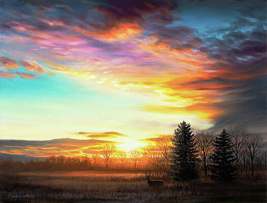 Wall Art - Painting - Last Light by Chuck Black