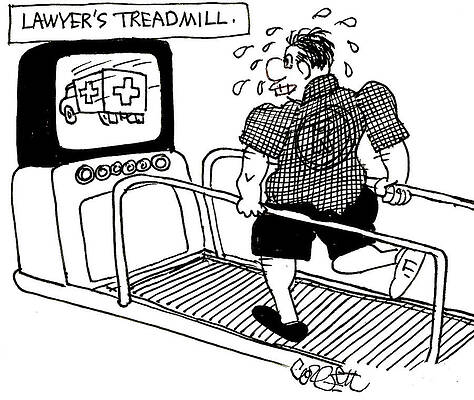 Wall Art - Drawing - Lawyers Treadmill Ambulance Chaser by Jack Corbett