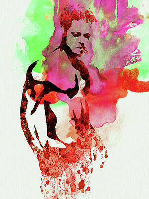 Wall Art - Mixed Media - Legendary Fight Club Watercolor by Naxart Studio