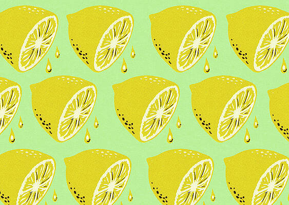 Wall Art - Drawing - Lemon Halves Pattern by CSA Images