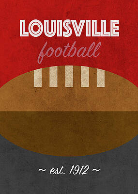  Louisville Cardinals Art Sketch Style Poster Print