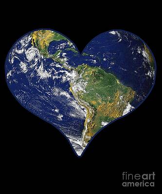 Wall Art - Digital Art - Love Earth Heart Earth Day by Flippin Sweet Gear