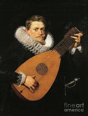 Wall Art - Painting - Lute Player By Peter Paul Rubens 1577 1640 by Peter Paul Rubens