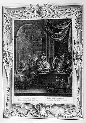 Wall Art - Drawing - Lycaon Metamorphosed Into A Wolf, 1733 by Print Collector