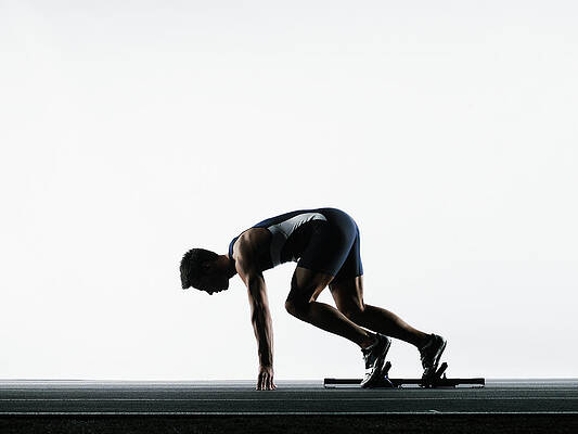 runner in the blocks