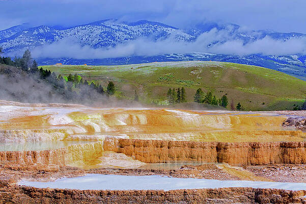 Mammoth Springs - Yellowstone National Print by Www.35mmnegative.com