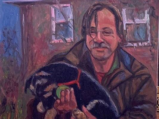 Man and Puppy by Beth Riso Man and Puppy by Beth Riso