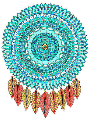 Wall Art - Digital Art - Mandalafeather Dreamcatcher by Hello Angel