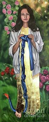 Wall Art - Painting - Mary Undoer of Knots by Harriet Muller