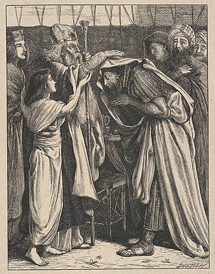 Melchizedek Blesses Abram Print by Simeon Solomon