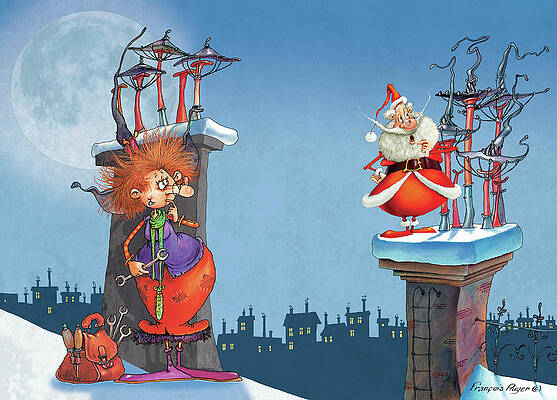 Cartoon Christmas Paintings | Fine Art America
