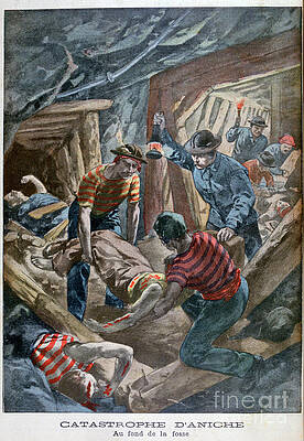 Wall Art - Drawing - Mine Collapse, Aniche, France, 1900 by Print Collector