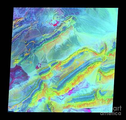 Wall Art - Photograph - Mineral Geology Around Piqiang Fault by Science Photo Library