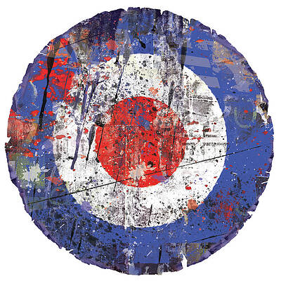 Wall Art - Digital Art - Mod Bullseye Distressed by Retroplanet