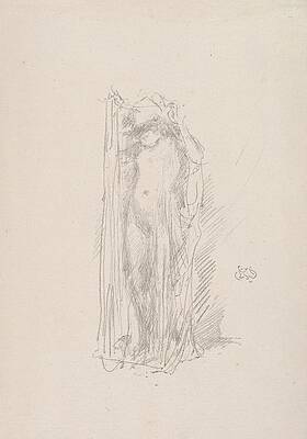 Wall Art - Drawing - Model Draping by James Mcneill Whistler