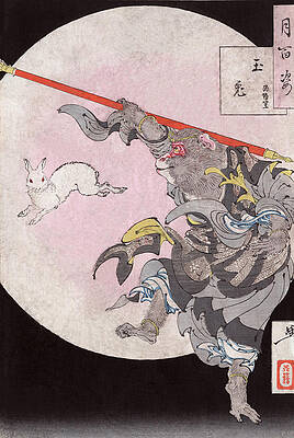 Wall Art - Photograph - Monkey King And Moon Rabbit, 1880s by Science Source