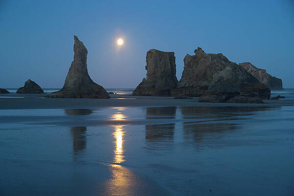 Moon Over Ocean Art Fine Art America