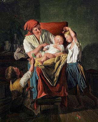 Wall Art - Painting - Mother Luck by Ferdinand Georg Waldmuller