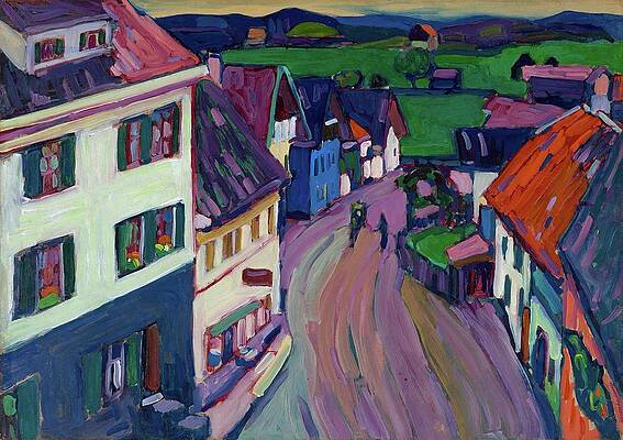 Wall Art - Painting - Murnau  View From The Window Of The Griesbrau by Wassily Kandinsky