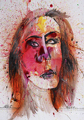 Wall Art - Drawing - Music, Adele, Lighter (drawing) by Ralph Steadman