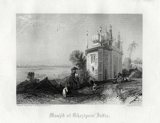 Wall Art - Drawing - Musjid At Chazipore, India, 19th by Print Collector